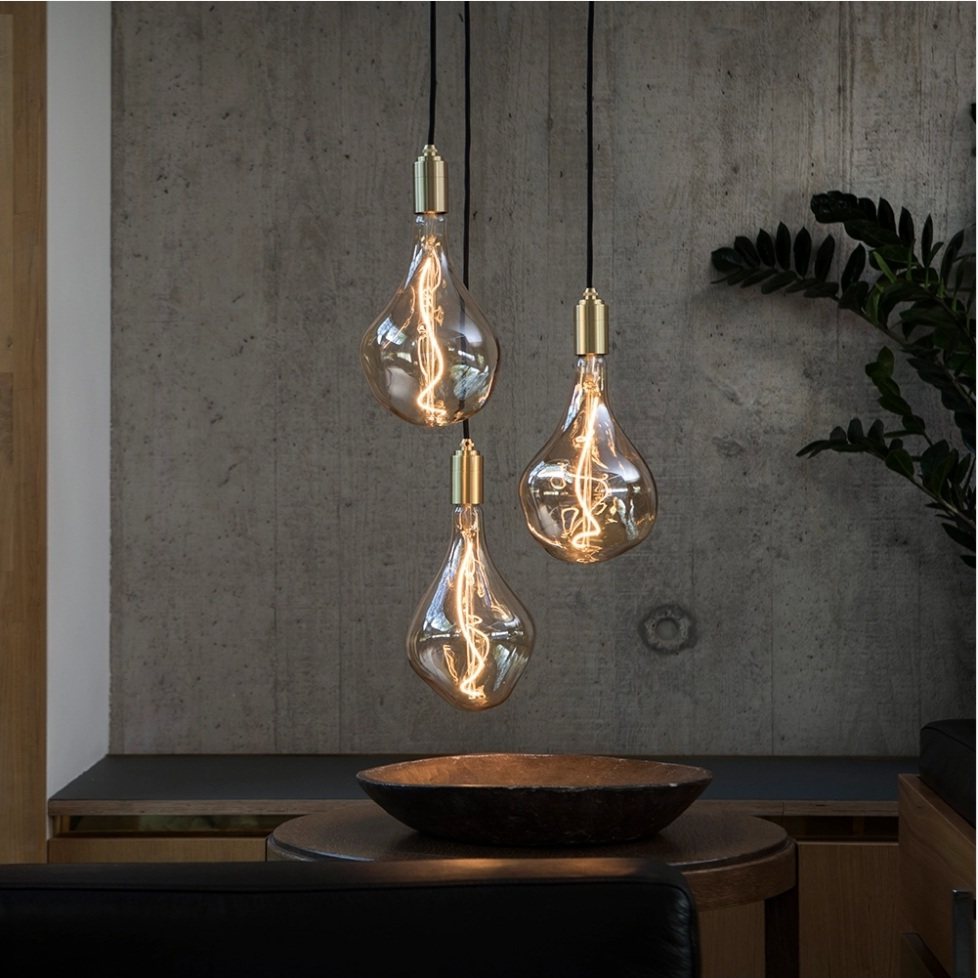 Feature pendant lighting against concrete